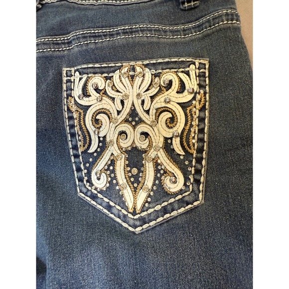 LEGEND Women's Size 7 Bootcut Jeans Embellished Pockets Light Wash Denim - Picture 5 of 10